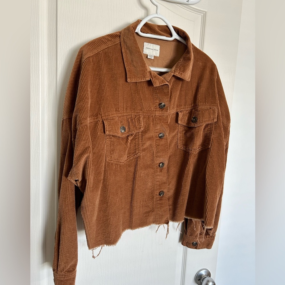 Cropped cord jacket